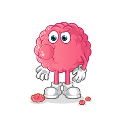 brain chewing gum vector. cartoon character