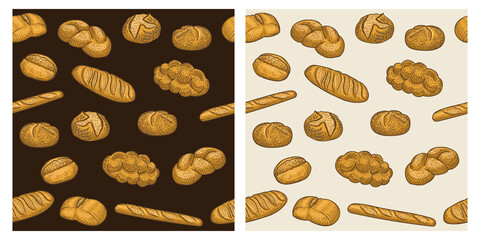 Bread pattern retro vintage full color