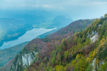 Cable car from Lake Bohinj to a height of 1537 m, Triglav National Park, Julian Alps, Municipality of Bohinj, Slovenia, Europe