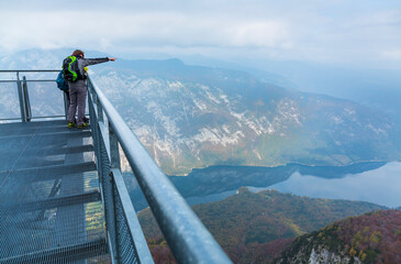 Fototapeta na wymiar Cable car from Lake Bohinj to a height of 1537 m, Triglav National Park, Julian Alps, Municipality of Bohinj, Slovenia, Europe