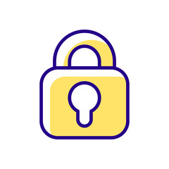 Lock RGB color icon. Locking different personal information. Using simple image for mobile application. Password input form. Isolated vector illustration