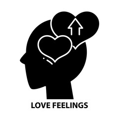 love feelings icon, black vector sign with editable strokes, concept illustration