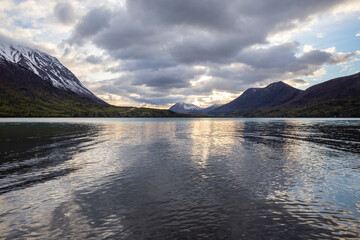 Cloudy sunset at Kenai Lake, Alaska