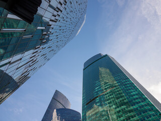 Skyscrapers of city district in Moscow.