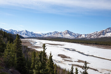 Frozen river in Denali National Park, Alaska