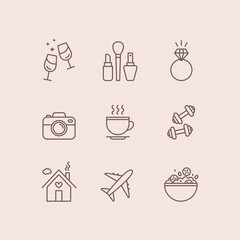 Lifestyle outline icons