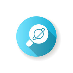 Browser app blue flat design long shadow glyph icon. Internet surfing. Accessing information on World Wide Web. Viewing websites. Software application. Silhouette RGB color illustration