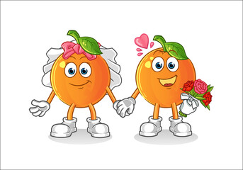 orange wedding cartoon. cartoon mascot vector