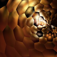 background of gold abstract 3d never seen before image of honey comb like structure which recognize science fiction  futuristic movie
