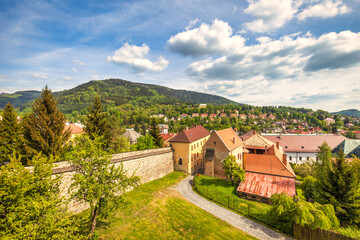 Fototapeta na wymiar Historic building in Kremnica, important medieval mining town, Slovakia, Europe