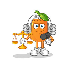 orange lawyer cartoon. cartoon mascot vector