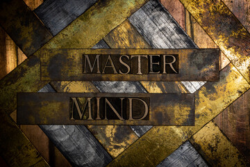 Master Mind text on grunge textured copper and gold background