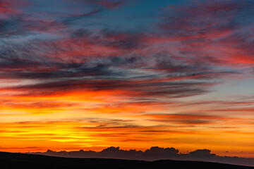 Bright colors of a warm sunset