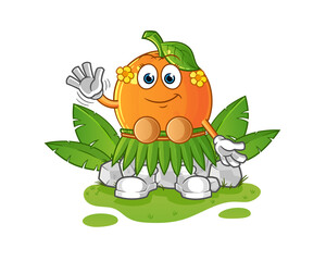  hawaiian waving character. cartoon mascot vector
