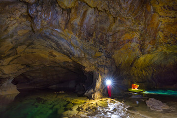 Cross Cave (Slovene: Križna jama), also named Cold Cave under Cross Mountain, Green Karst, Slovenia, Europe