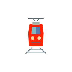 Train color icon thin line vector front view. Simple sign, logo.