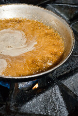 Bananas foster Dessert. Classic Creole or Cajun dessert favorite. Bananas sautéed in butter and caramelized sugar and served with cookies, whipped cream, cake, ice creams and chocolate syrup.