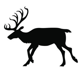 Vector illustrations of Christmas reindeer silhouette