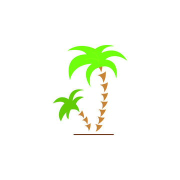 Palms tree color icon vector. palm coconut tree Simple sign, logo. 