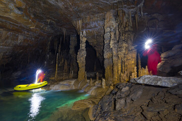 Cross Cave (Slovene: Križna jama), also named Cold Cave under Cross Mountain, Green Karst, Slovenia, Europe
