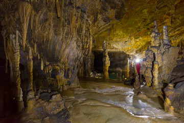 Cross Cave (Slovene: Križna jama), also named Cold Cave under Cross Mountain, Green Karst, Slovenia, Europe