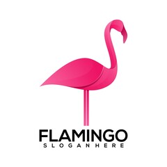 Logo illustration flamingo gradient colorful