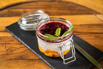 Healthy Chia Pudding with Berries and Fruits