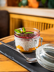 Healthy Chia Pudding with Berries and Fruits