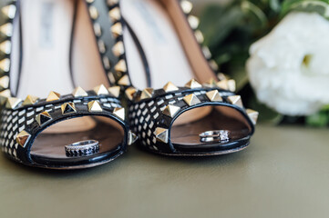 wedding shoes rings and bouquet marriage wedding