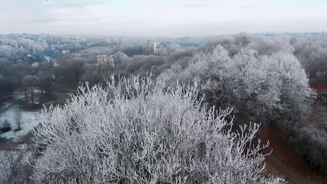 zamek korzkiew, korzkiew, jura, zima, szron

