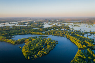 Fototapeta premium River land aerial