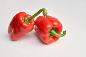 red bell pepper on gray background