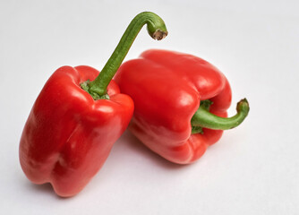 red bell pepper on gray background