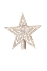 Obraz premium Christmas star on a white background in silver color 