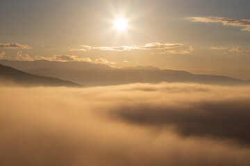 Sunset above smog