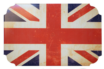 Fototapeta premium old english flag isolated on white background 