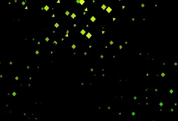 Dark green vector backdrop with lines, circles, rhombus.