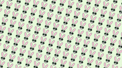 Rabbit pattern on light yellow background