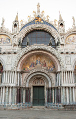Fototapeta na wymiar St. Mark's Basilica, exterior of the cathedral church, City of Venice, Italy, Europe
