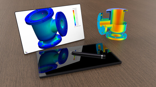 3D rendering - valve section analysis concept