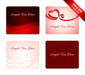Valentines day greeting cards vector templates set