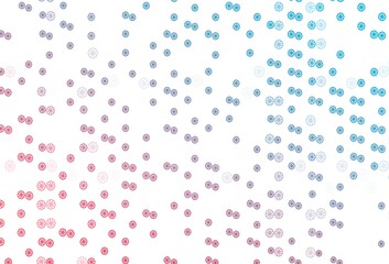 Light Blue, Red vector texture with colored snowflakes.