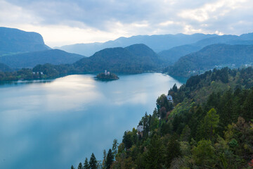 Fototapeta na wymiar Lake Bled, Bled, Slovenia, Europe