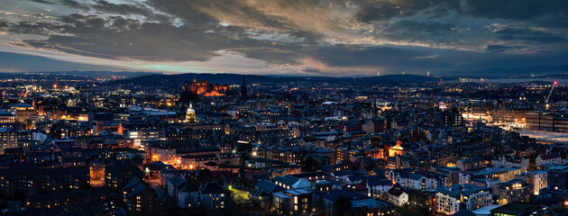 Panoramic View over the City of Edinburgh, Scotland