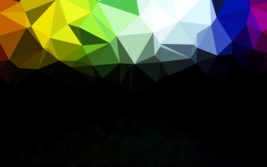 Obraz premium Dark Multicolor, Rainbow vector abstract polygonal texture. A completely new color illustration in a vague style. Textured pattern for background.