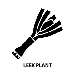 leek plant icon, black vector sign with editable strokes, concept illustration