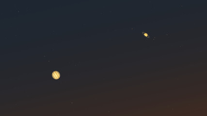 The conjunction of Jupiter and Saturn on December 21st (2020). © Michal Kata