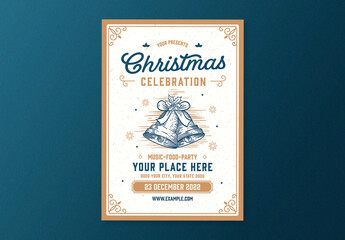 Vintage Christamas Party Flyer Layout