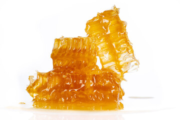 Sweet honeycomb on white background