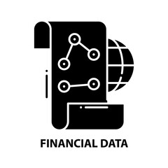 financial data symbol icon, black vector sign with editable strokes, concept illustration